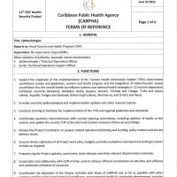 Terms of Reference - Epidemiologist - Tourism and Health Program (THP)